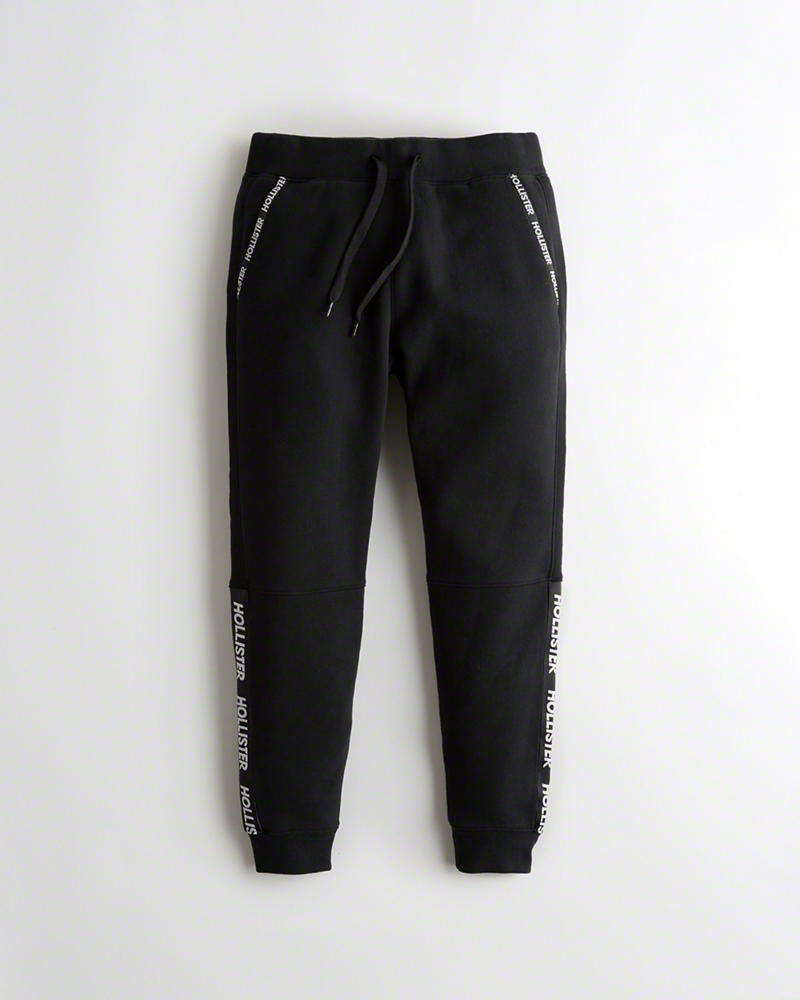 Pantaloni Sportivi Hollister Uomo Skinny Fleece Jogger Nere Italia (637YBOGA)